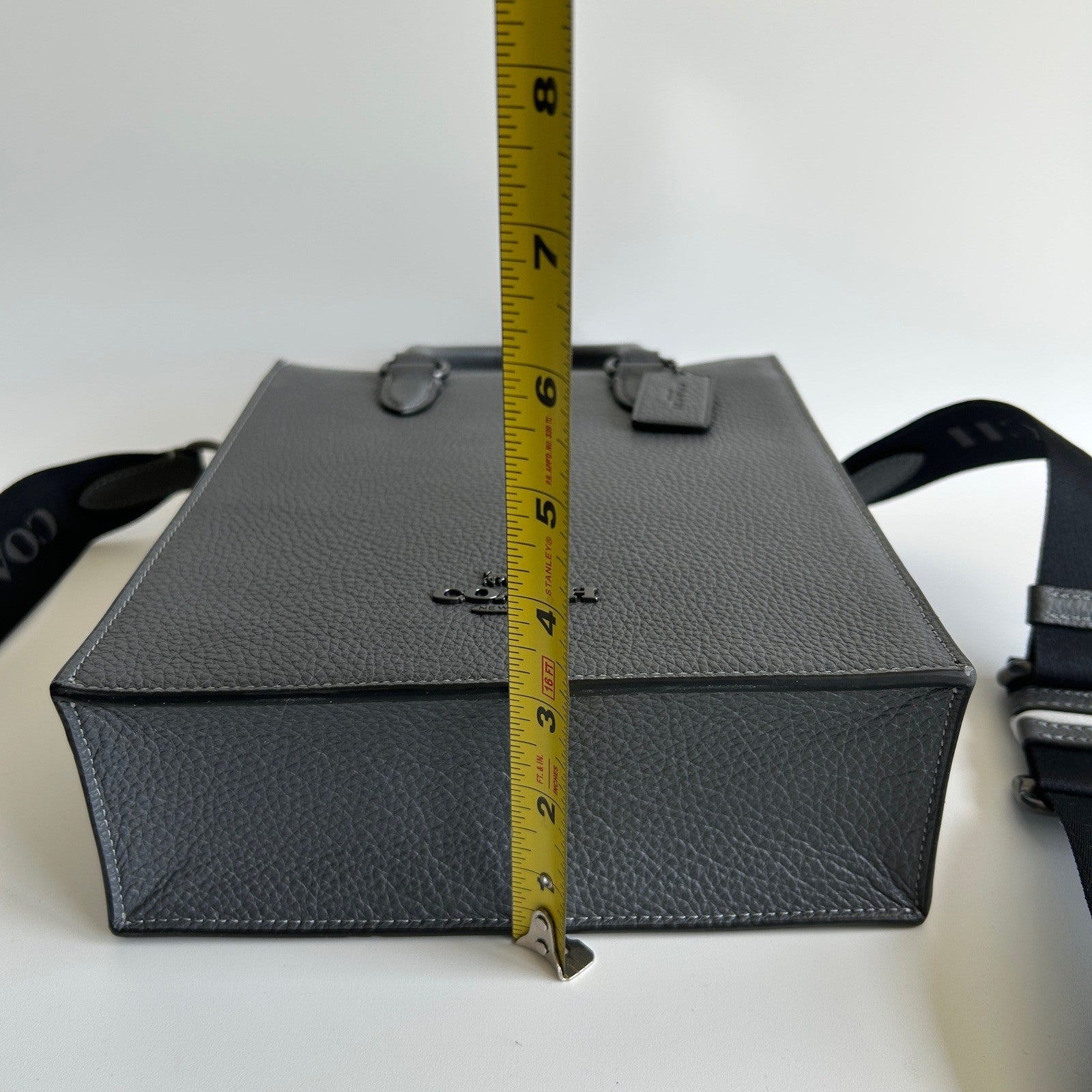 Coach Dylan Tote Graphite Grey Pebbled Leather Crossbody Bag NEW