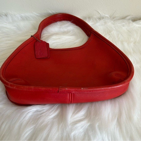 Coach Ergo 9020 Red Glovetanned Leather Shoulder Bag Good