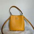 Coach Small Town Bucket Yellow Pebbled Leather Shoulder Bag 1011