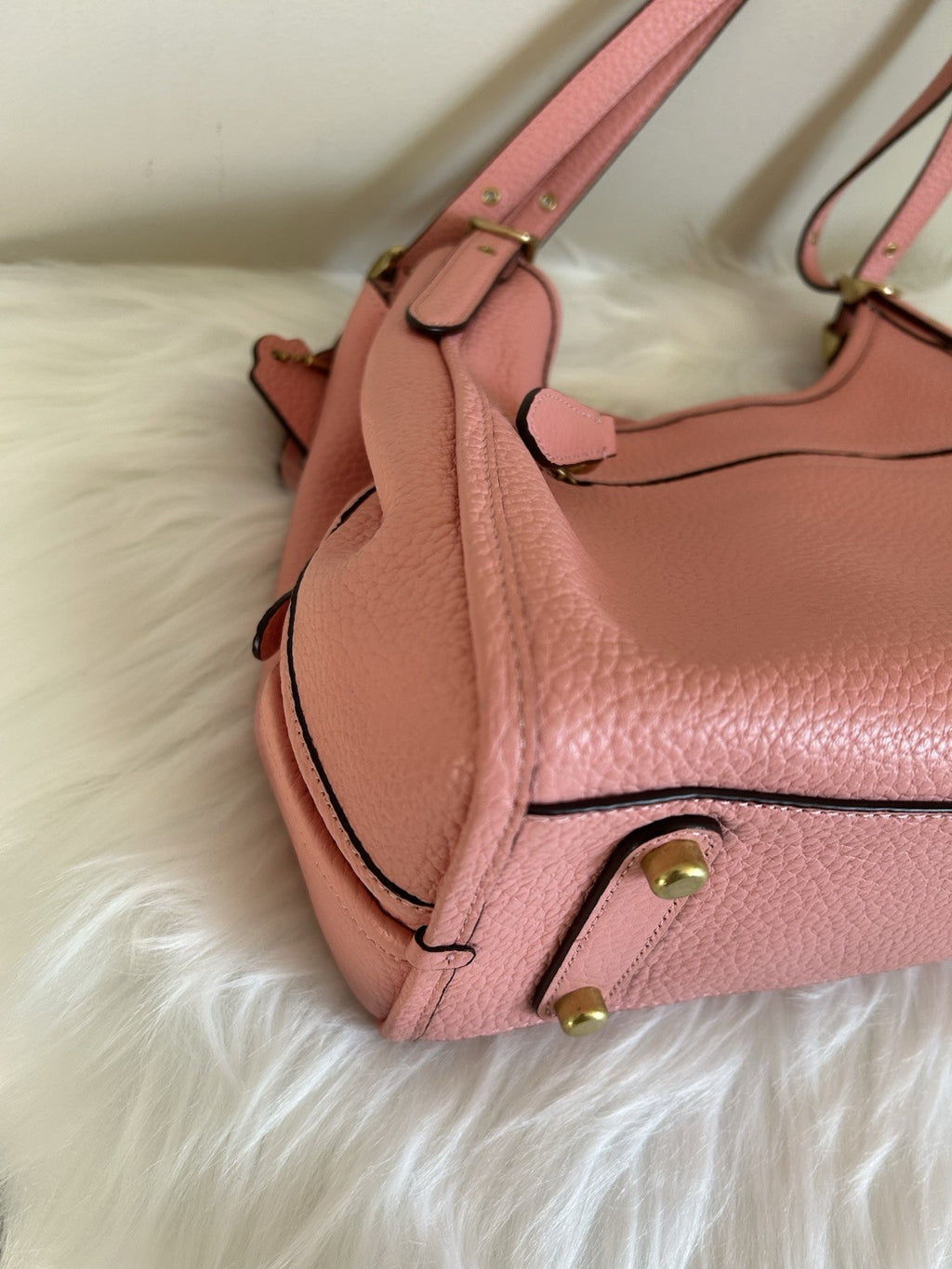 Coach Soft Pebble Leather Lori Shoulder Bag Candy Pink