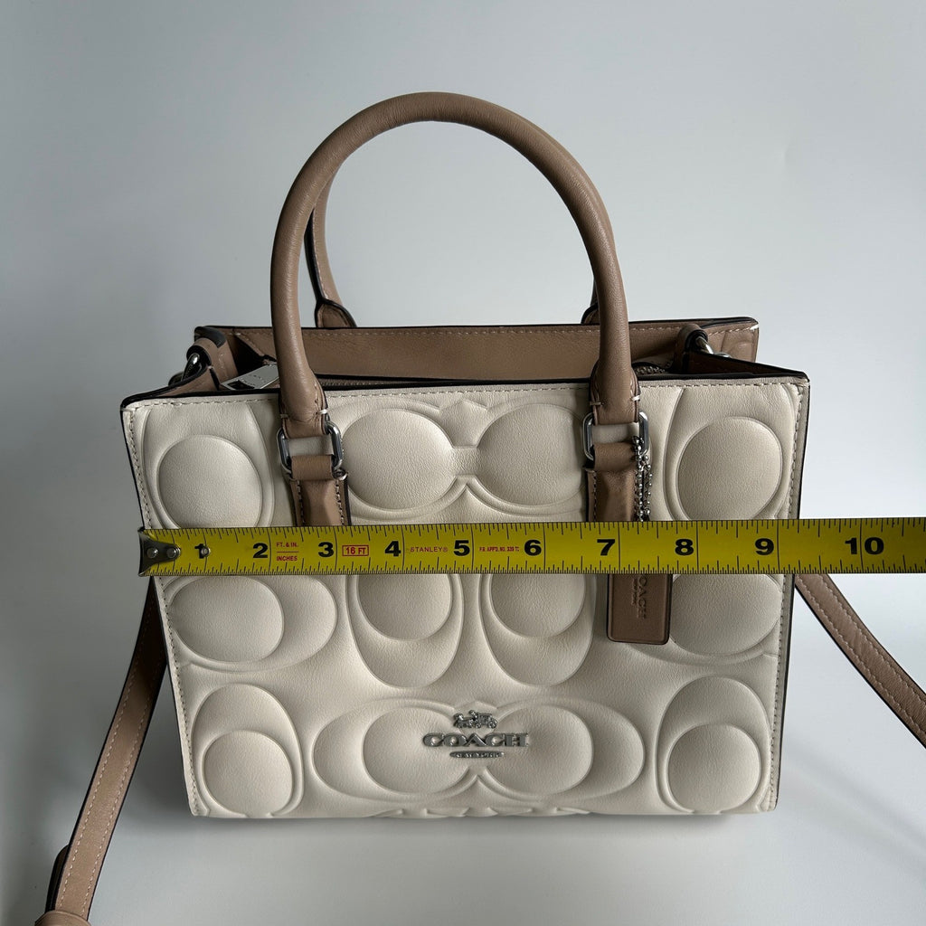 Coach Maggie Small Tote Chalk White Leather Bag CY670 Excellent