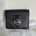 Coach Georgie Small Wallet Brown Black Signature Leather 7250 NEW