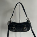 Coach Ashton Black Crinkle Patent Leather Shoulder Bag CV943 NWT