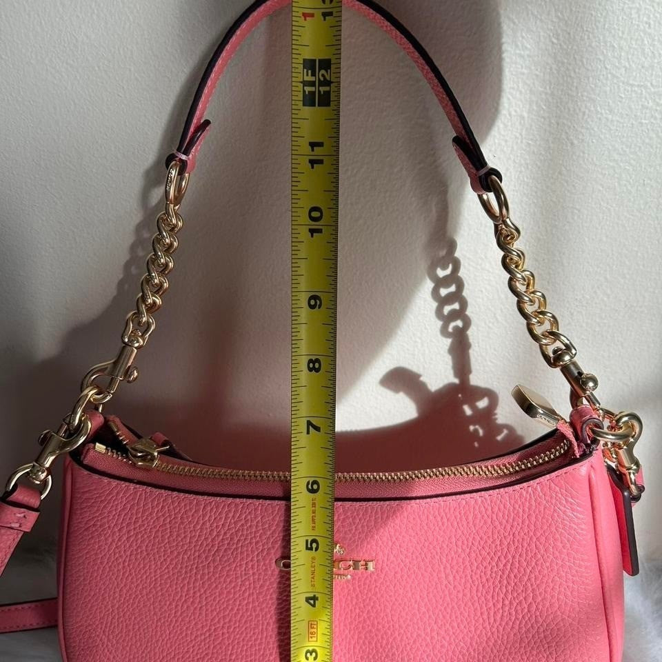 Coach Teri Pink Pebbled Leather Shoulder Bag Excellent