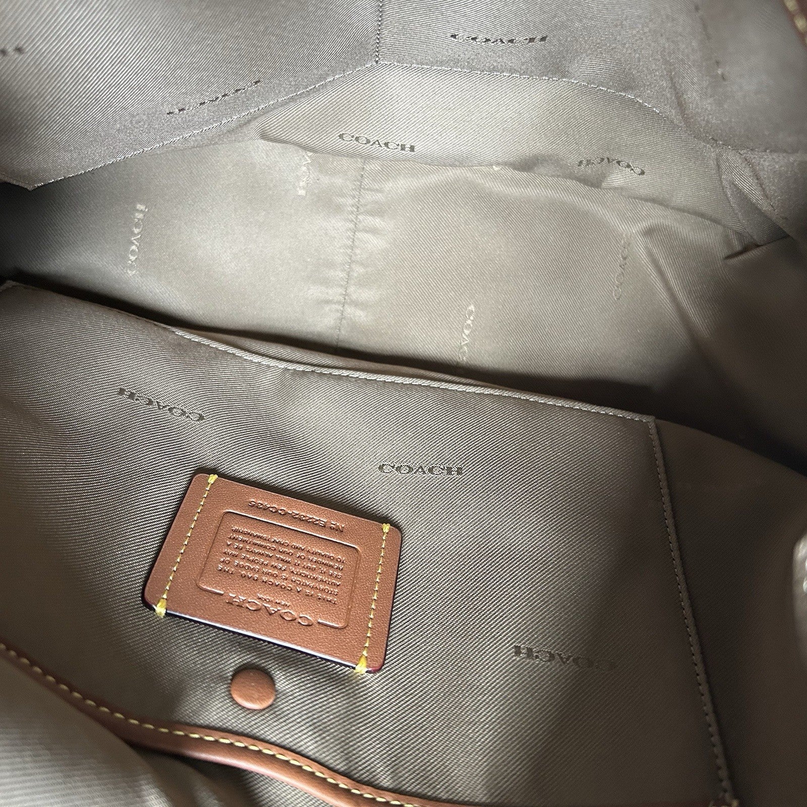 Coach Cary Dark Stone Pebbled Leather Shoulder Bag CC435 Excellent