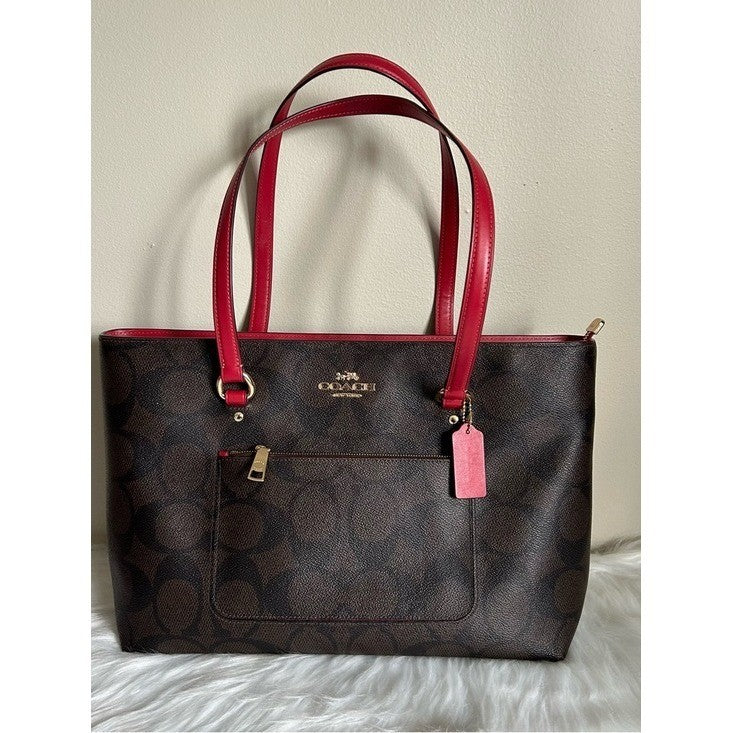 Coach Station Shoulder Bag - Walnut Red - Good