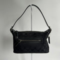 Coach Demi Black Signature Jacquard Canvas Leather Shoulder Bag 6044 Excellent