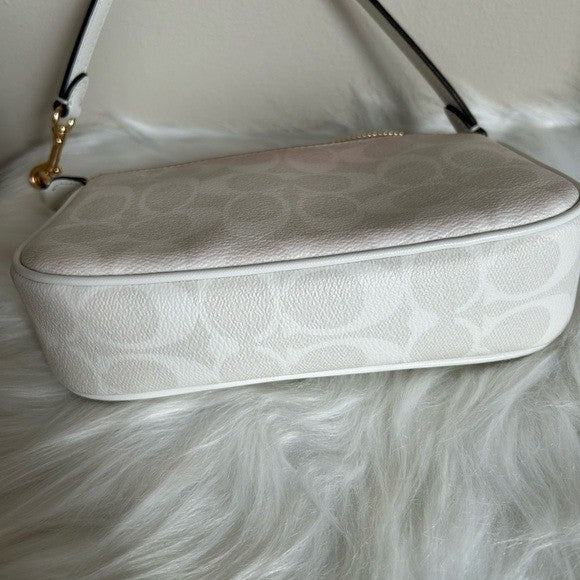 Coach Nolita 19 Chalk White Signature Canvas Wristlet Bag Fair