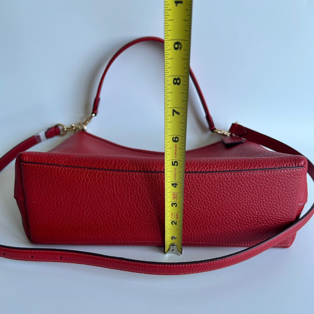 Coach Laurel Red Pebbled Leather Shoulder Bag CR148 Excellent