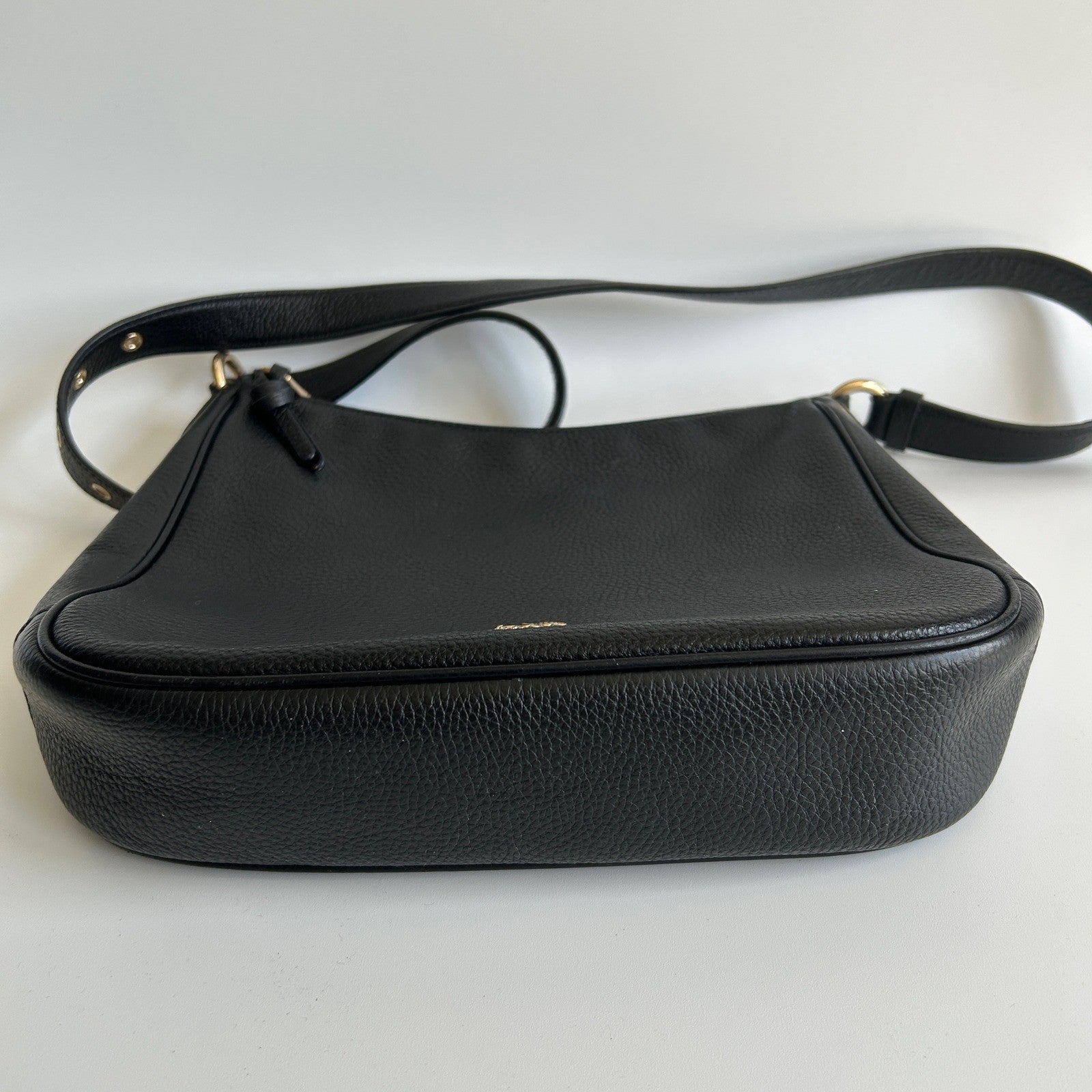 Coach Ellie File Bag Black Refined Pebble Leather Crossbody Excellent