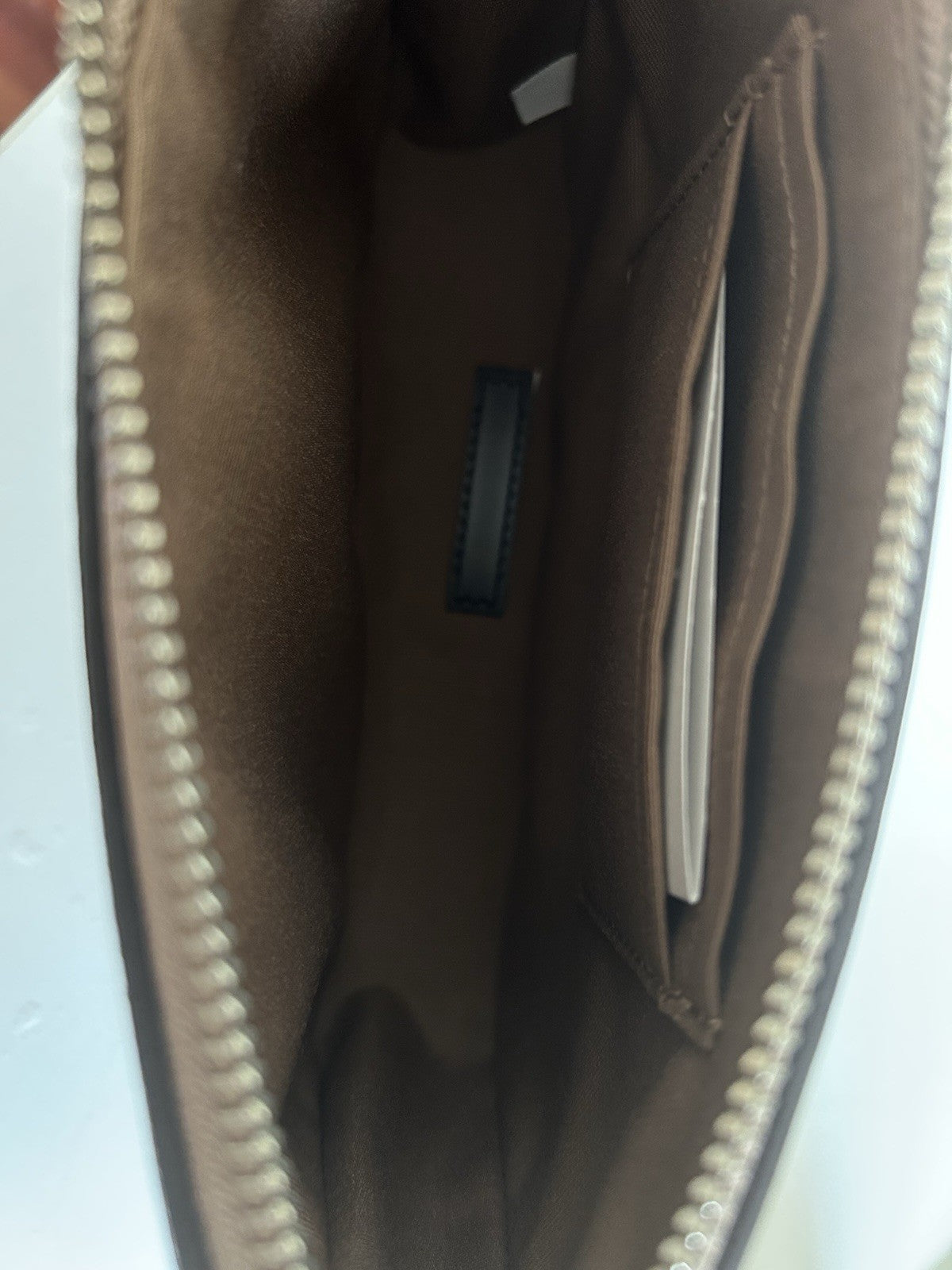 Coach Nolita 19 Taupe Leather Embossed C Logo Wristlet Handbag Bag C2321