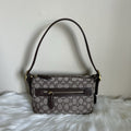 Coach Demi Bag Khaki Brown Signature Jacquard Leather Shoulder Bag Excellent