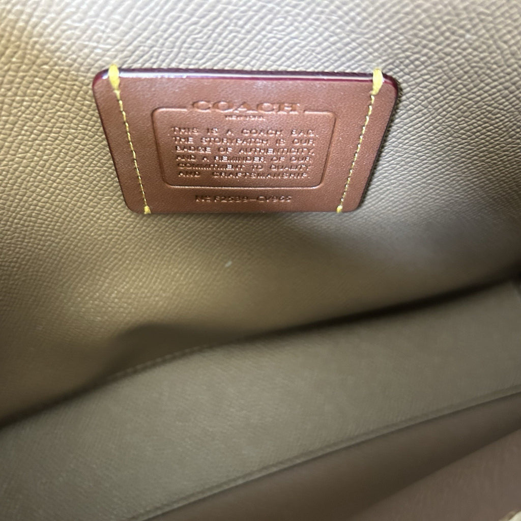 Coach Mollie Tote 25 Chalk Taupe Signature Canvas Shoulder Bag Good