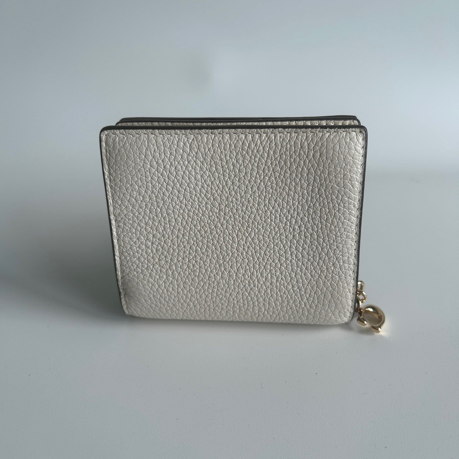 Coach Snap Wallet Chalk White Pebbled Leather C2862 Excellent