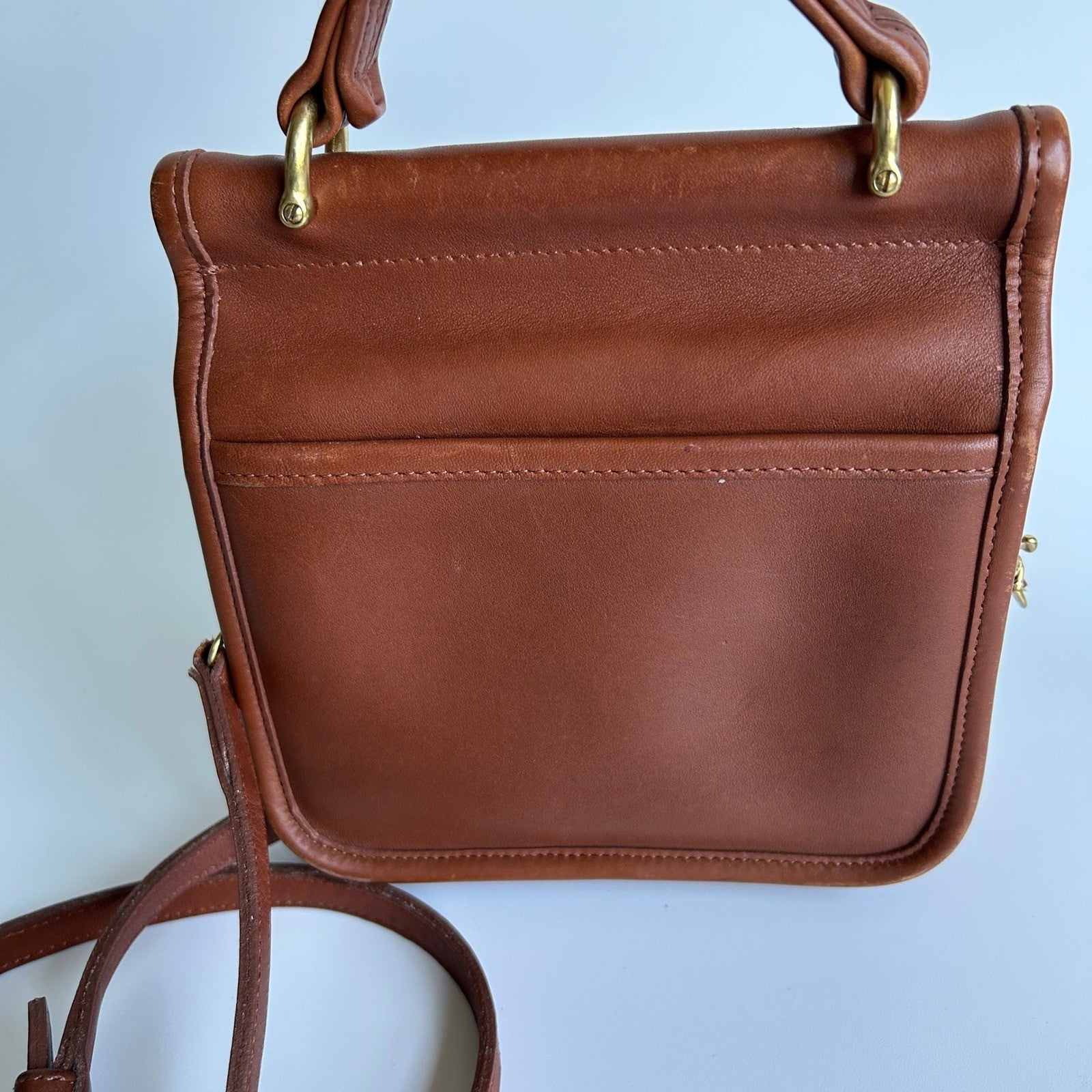 Coach Winnie 9023 British Tan Leather Crossbody Bag Good