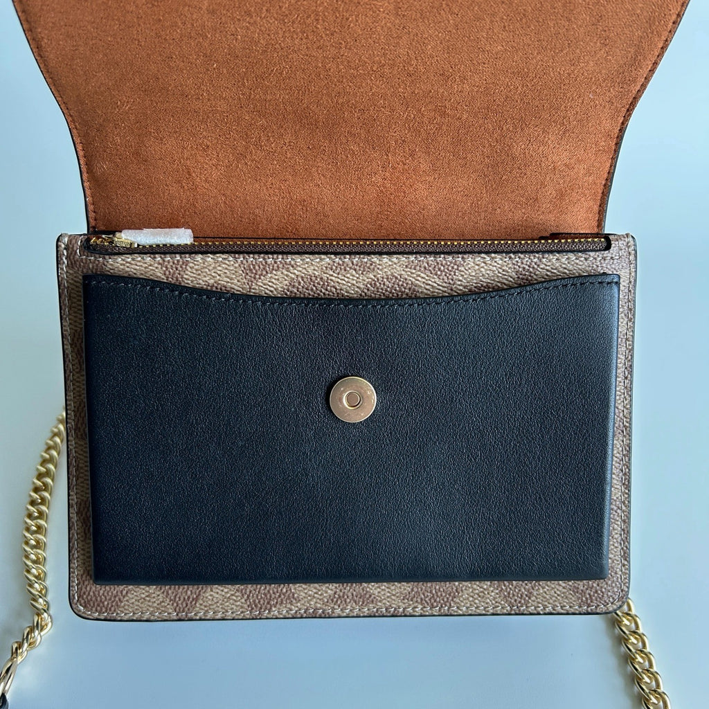 Coach Mini Klare Crossbody Brown Black Canvas Leather Bag CW206 Excellent