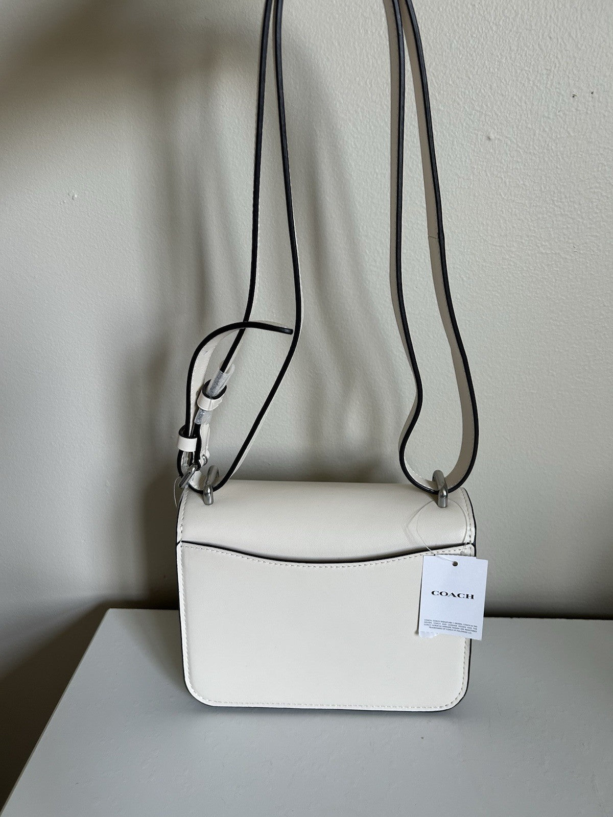 Coach Morgan Crossbody Bag Chalk White Leather Flap Shoulder Handbag CJ543