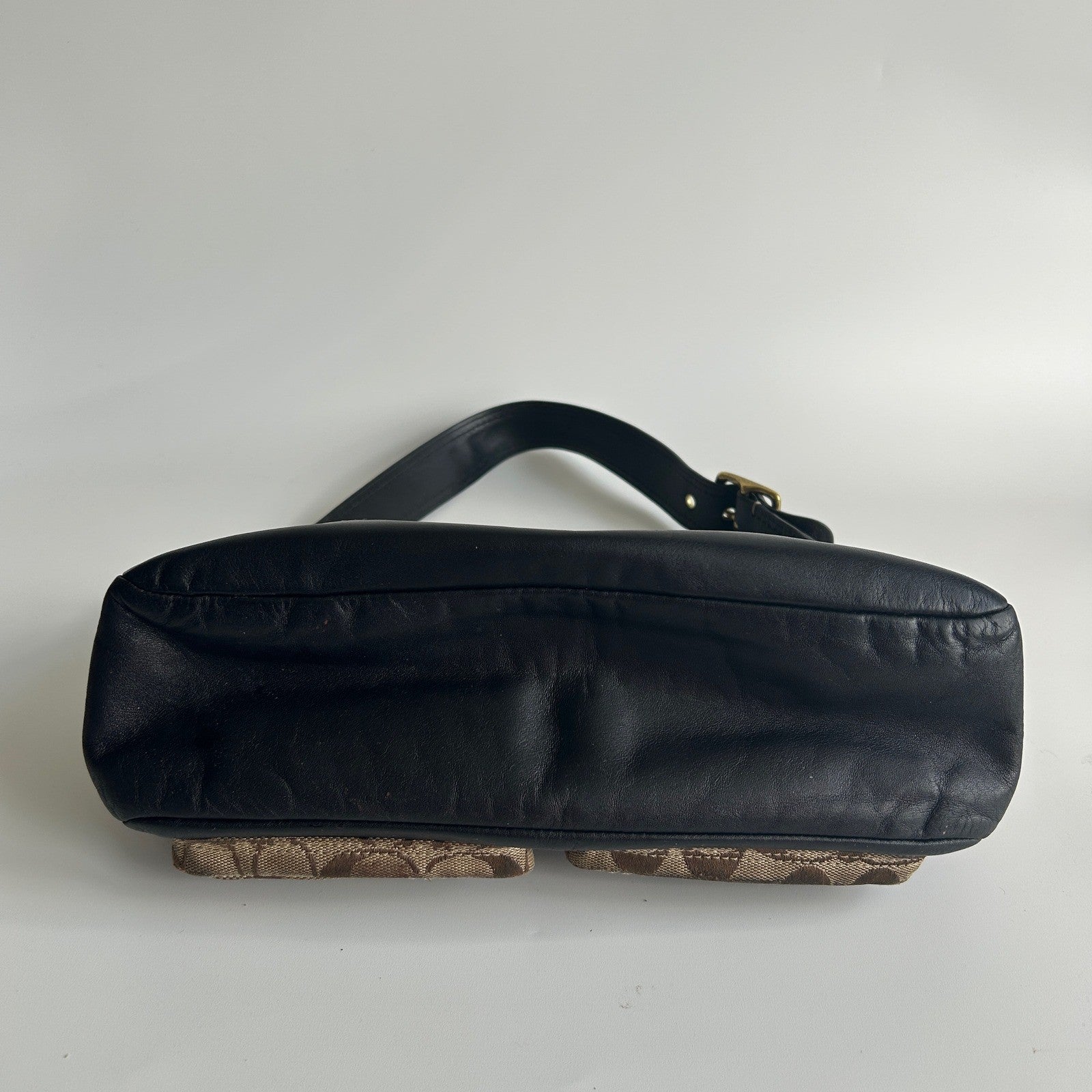 Coach Legacy Signature Brown Canvas Leather Shoulder Bag F12869 Fair