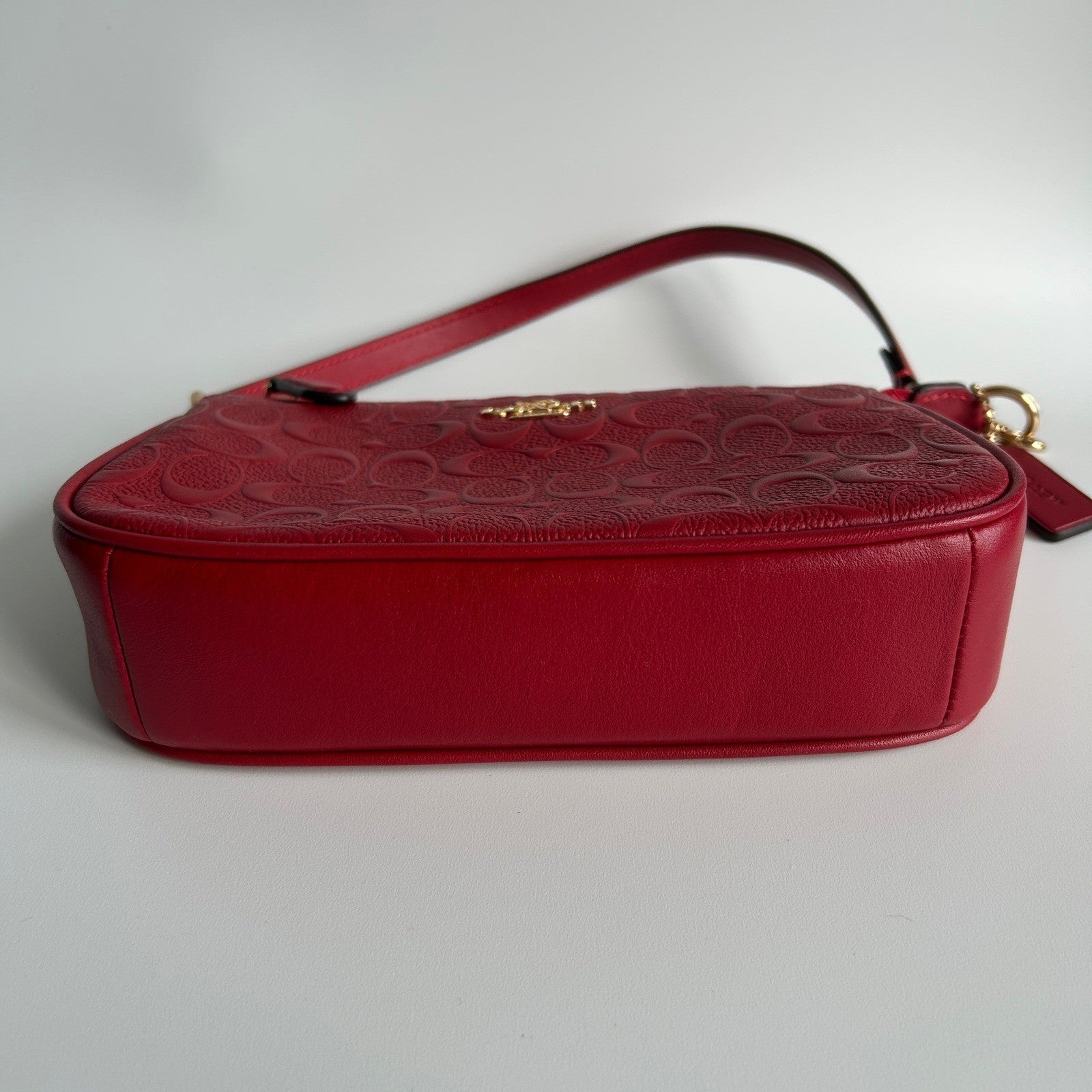 Coach Nolita 19 Red Signature Leather Wristlet Shoulder Bag C7362 Excellent