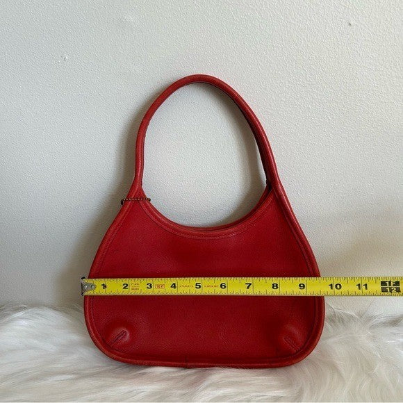 Coach Ergo 9020 Red Glovetanned Leather Shoulder Bag Good