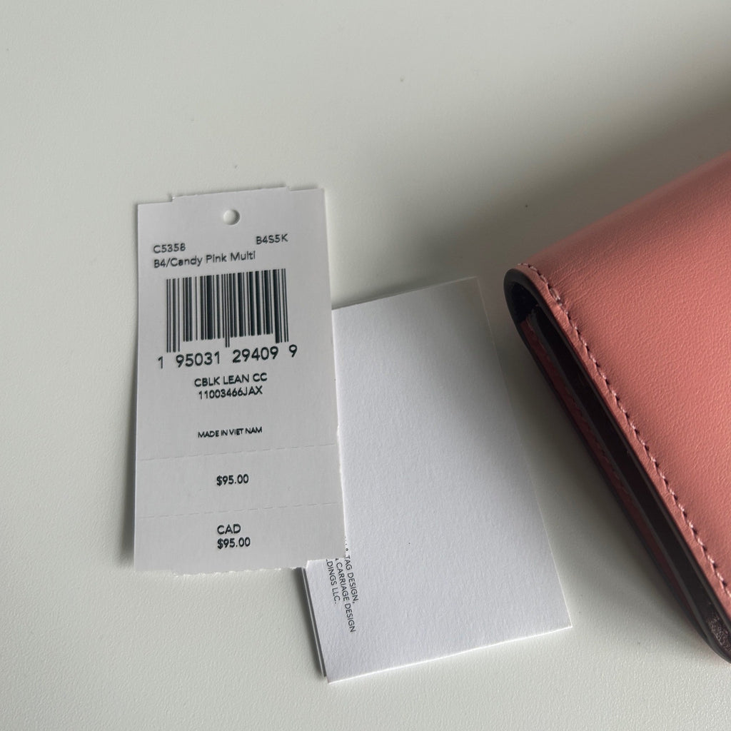 Coach Wyn Small Wallet Candy Pink Multi Leather Colorblock C5358 NEW