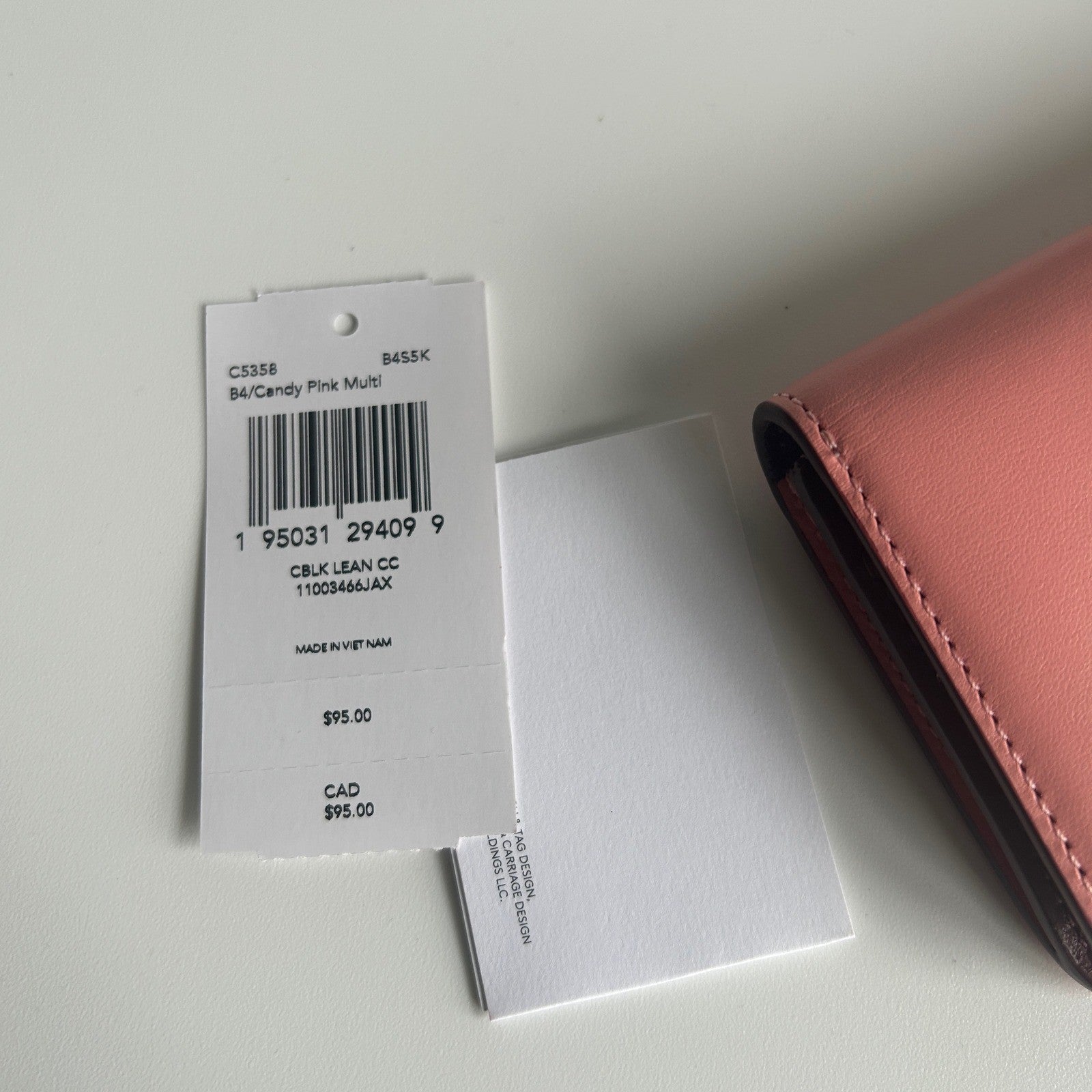 Coach Wyn Small Wallet Candy Pink Multi Leather Colorblock C5358 NEW
