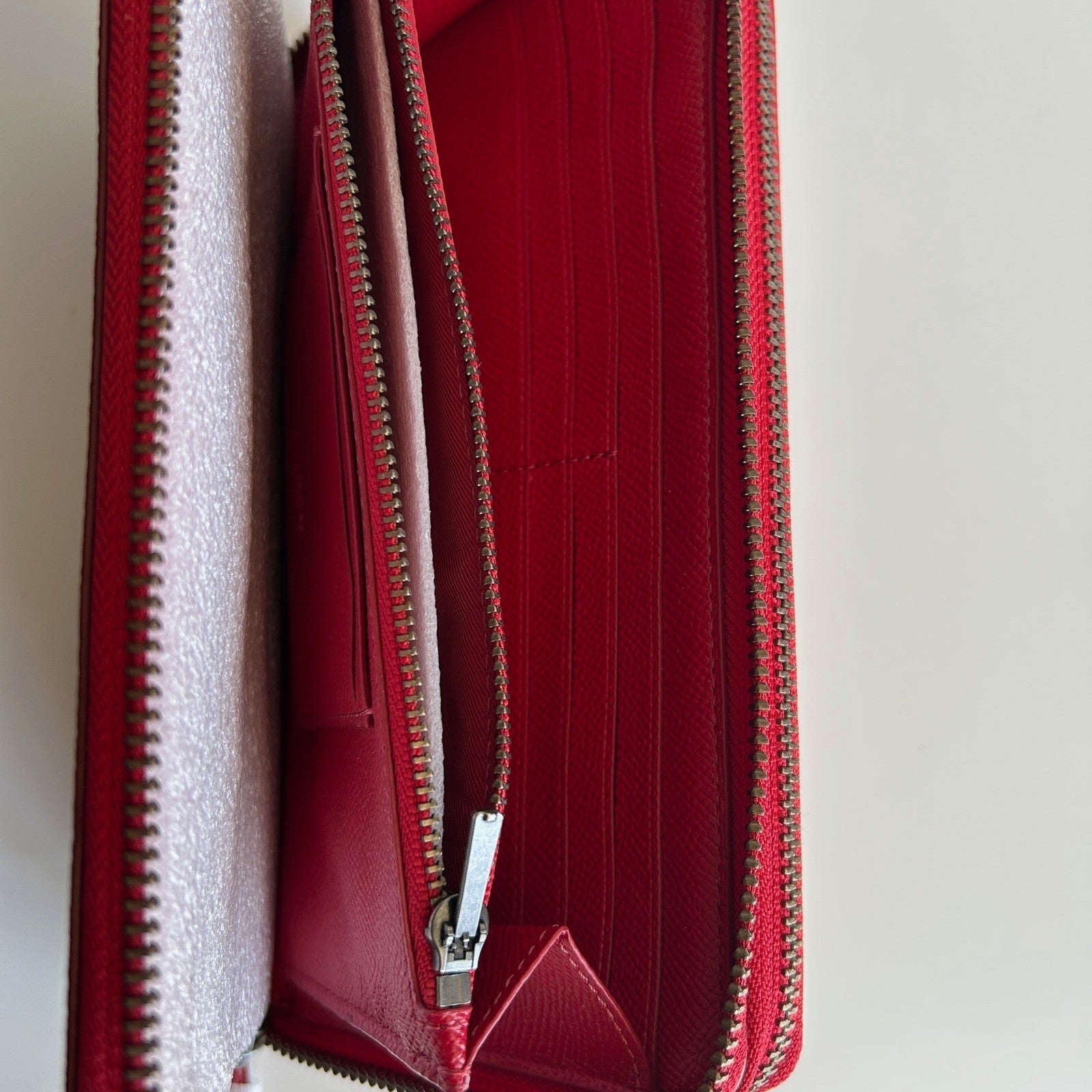 Coach Double Zip Travel Wallet Red Leather Organizer F23334 NEW