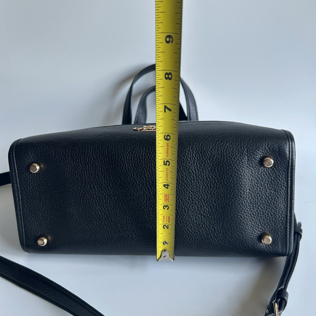 Coach Dempsey Carryall Black Pebbled Leather Shoulder Bag Excellent