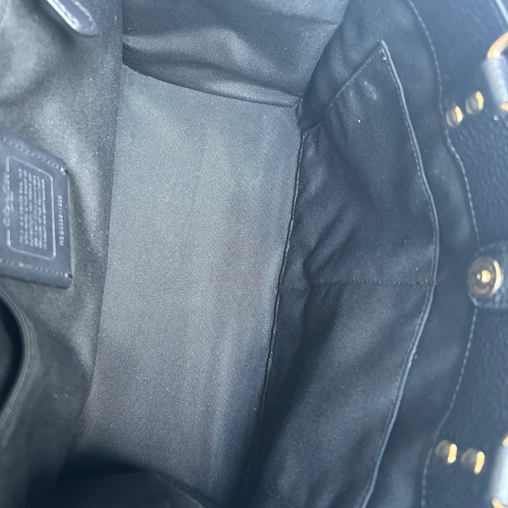 Coach Dempsey Carryall Black Pebbled Leather Shoulder Bag Excellent