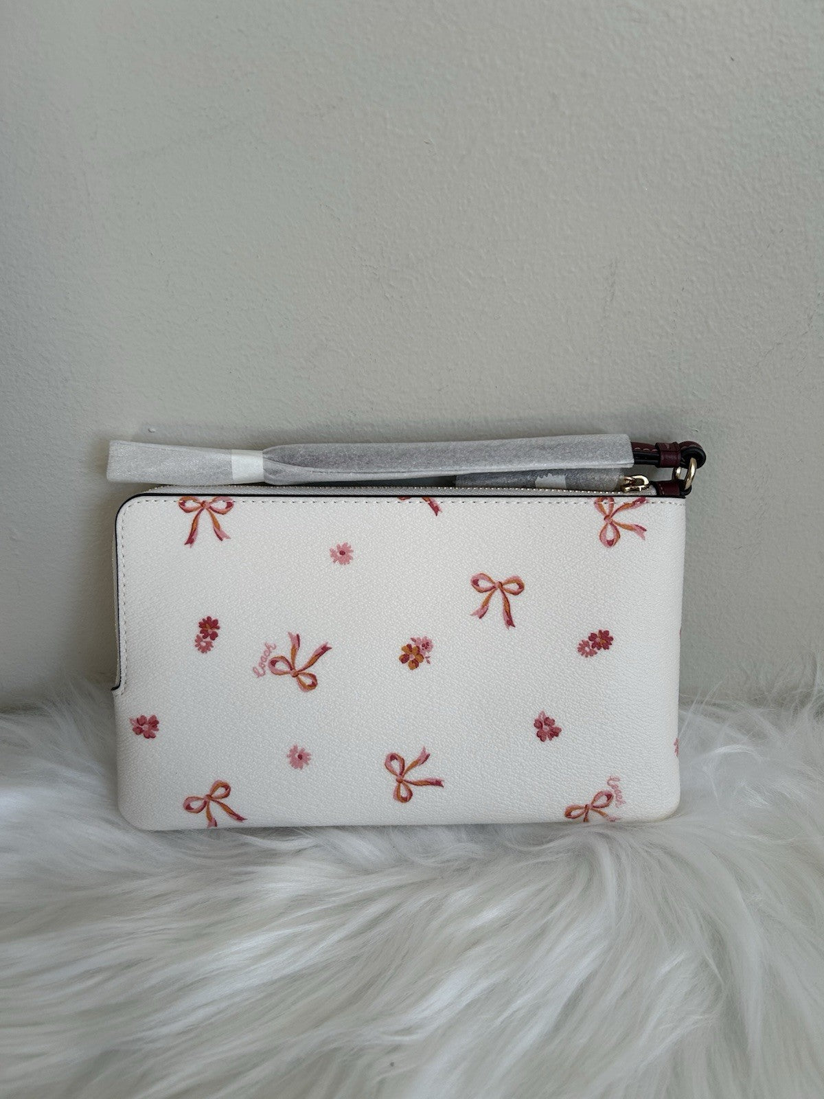NWT Coach Double Zip Wallet With Bow Print