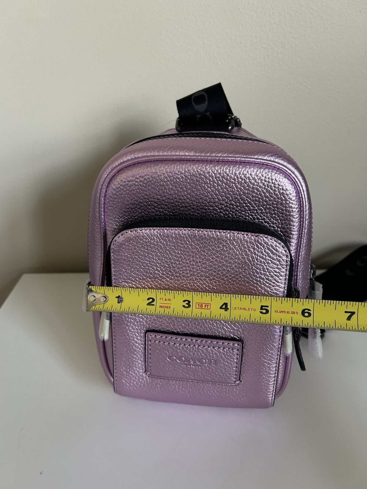 NWT Coach Track Pack 14 Sling Bag Backpack Metallic Lilac