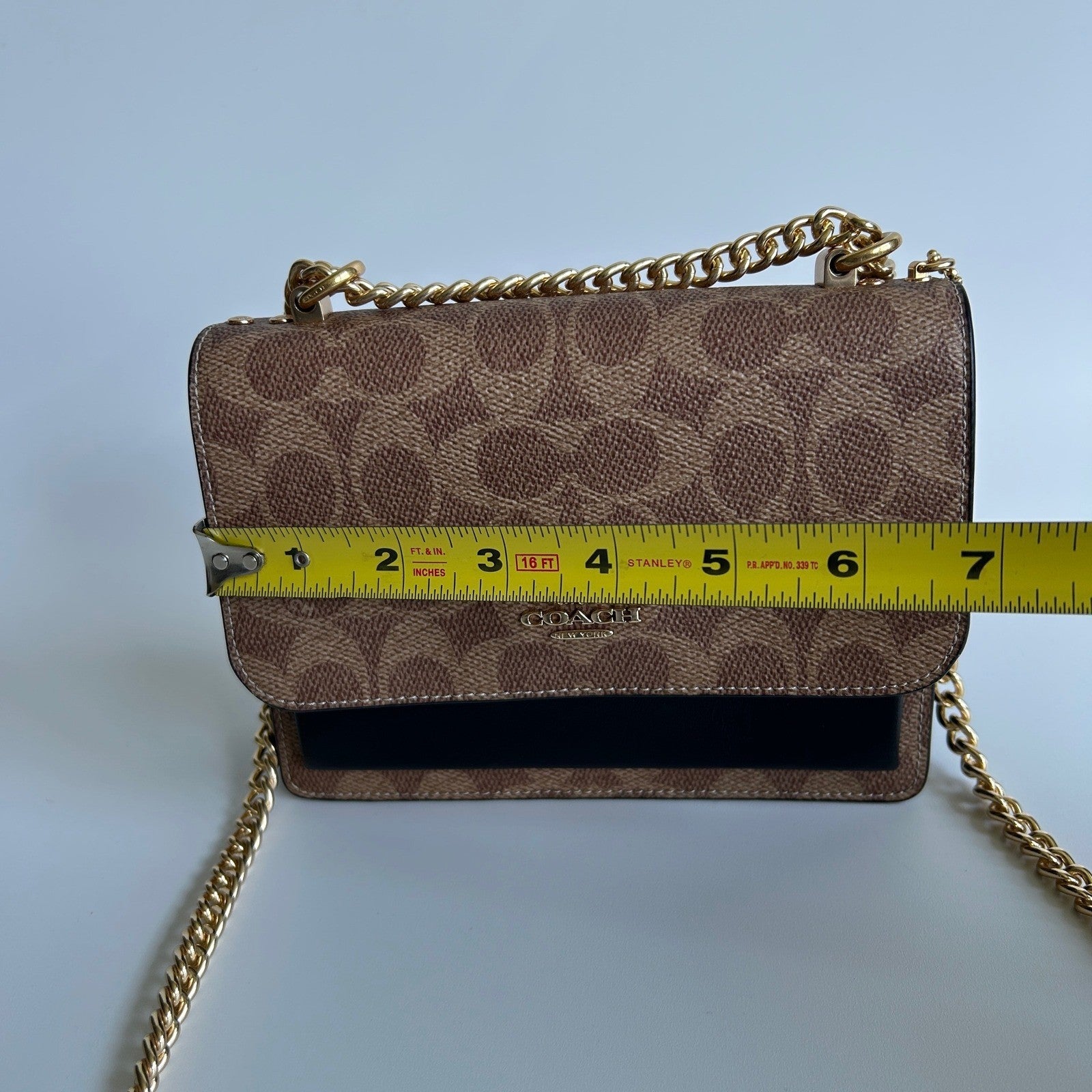 Coach Mini Klare Crossbody Brown Black Canvas Leather Bag CW206 Excellent