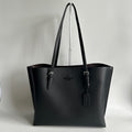 Coach Mollie Tote Black Pebbled Leather Shoulder Bag 1671 Excellent