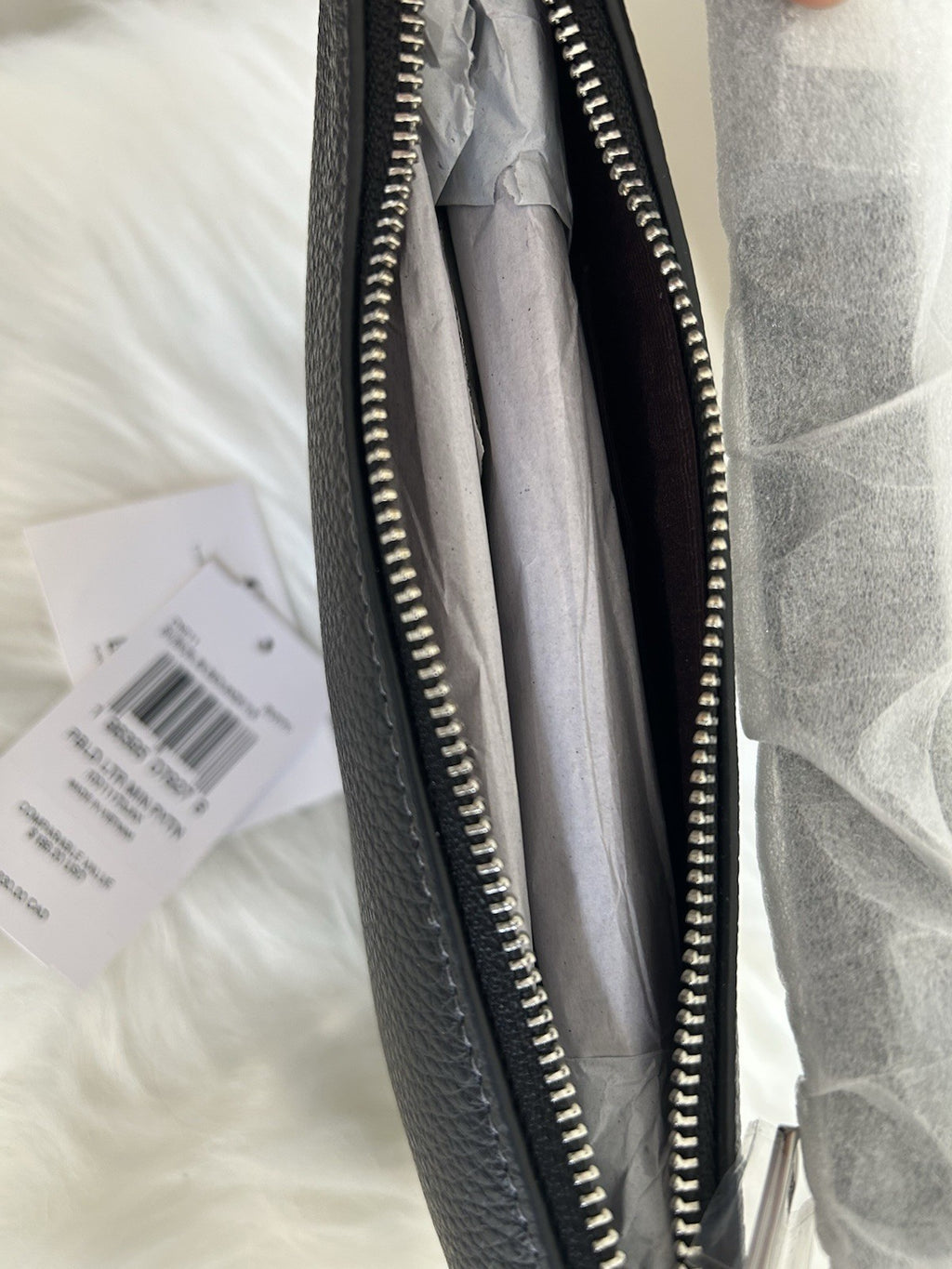 NWT Coach Mini Payton Bag Pebble Leather Silver/Black