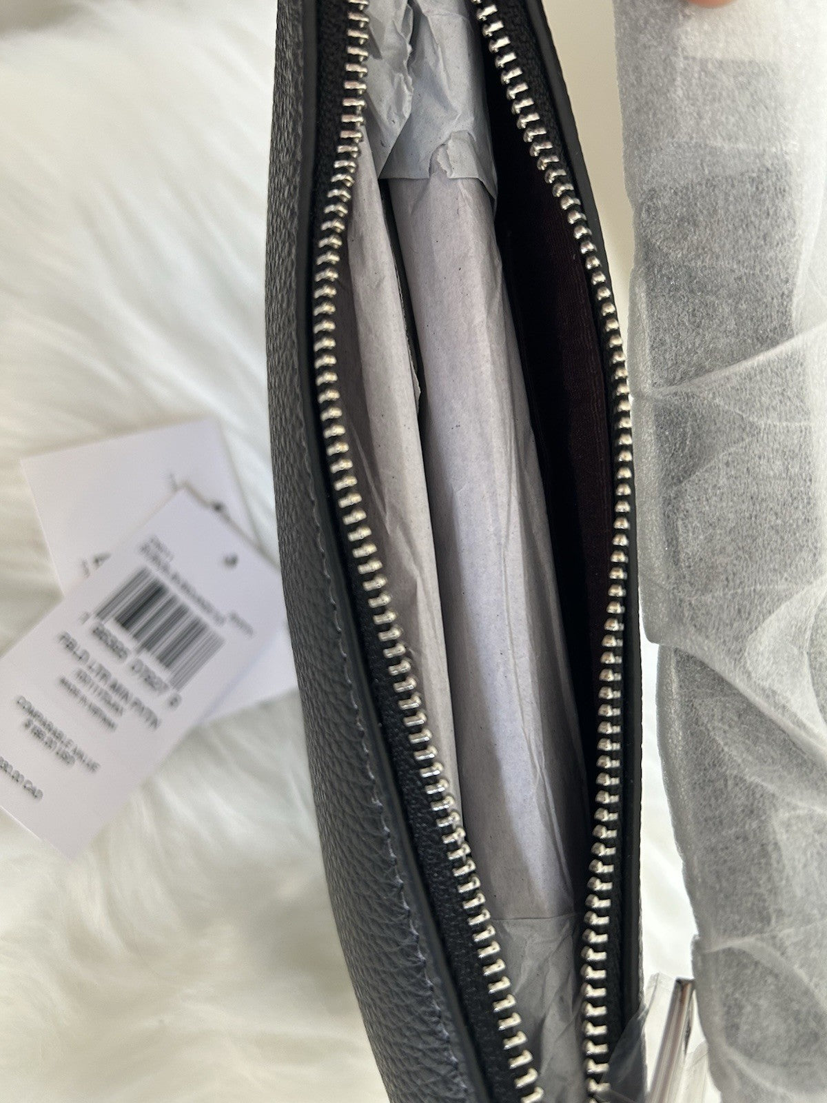 NWT Coach Mini Payton Bag Pebble Leather Silver/Black