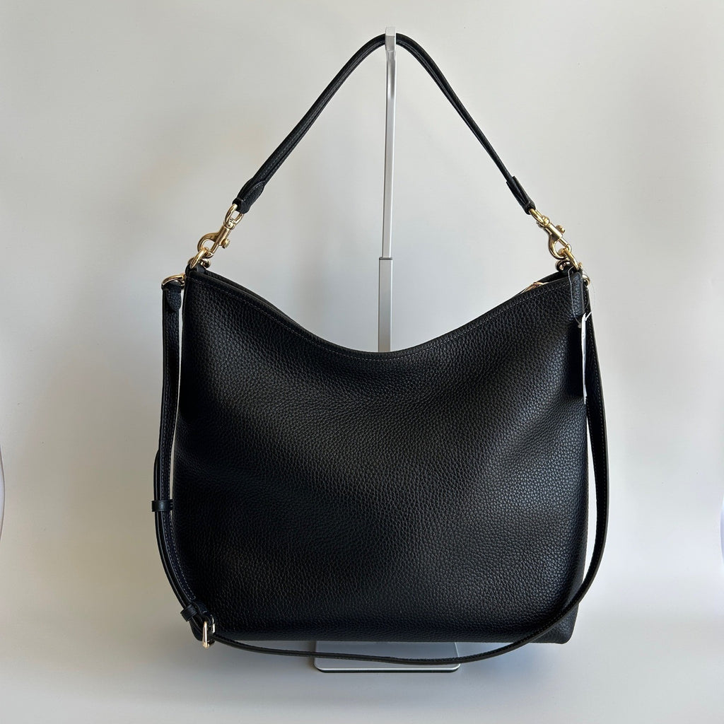 Coach Laurel Black Pebbled Leather Shoulder Bag NWT