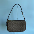 Coach Nolita 19 Brown Signature Canvas Leather Shoulder Bag Excellent