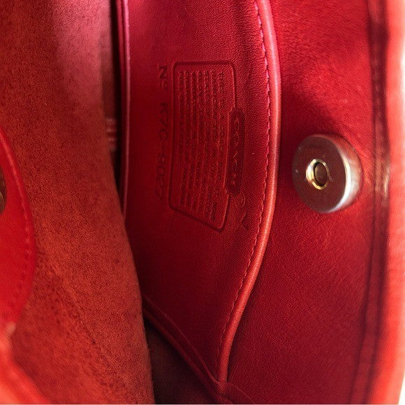 Coach Ergo 9020 Red Glovetanned Leather Shoulder Bag Good