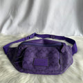 Coach Track Belt Bag Purple Signature Canvas Leather C9893 Good Condition