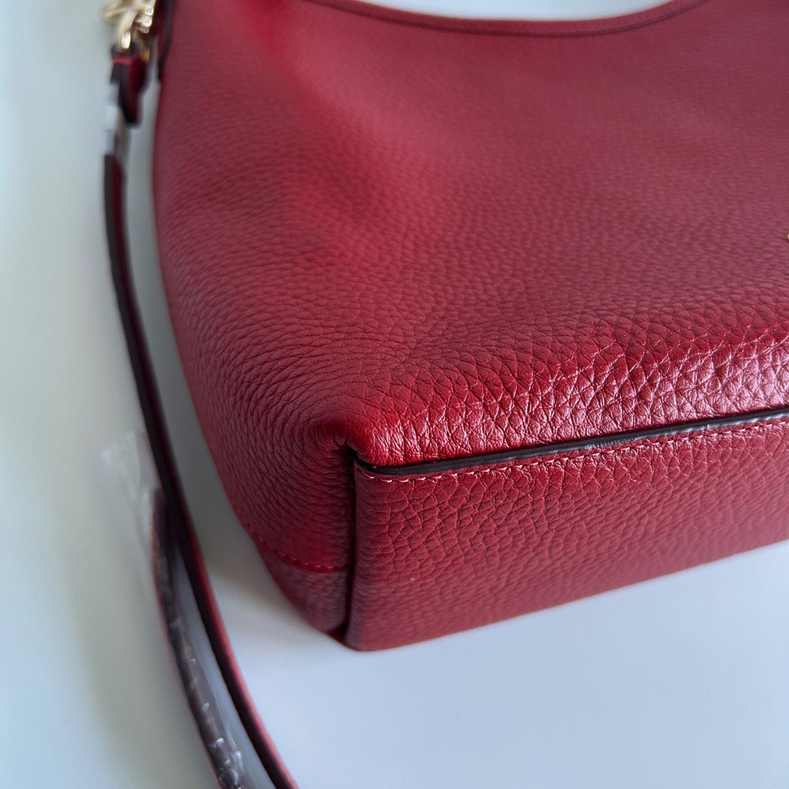 Coach Laurel Red Pebbled Leather Shoulder Bag CR148 Excellent