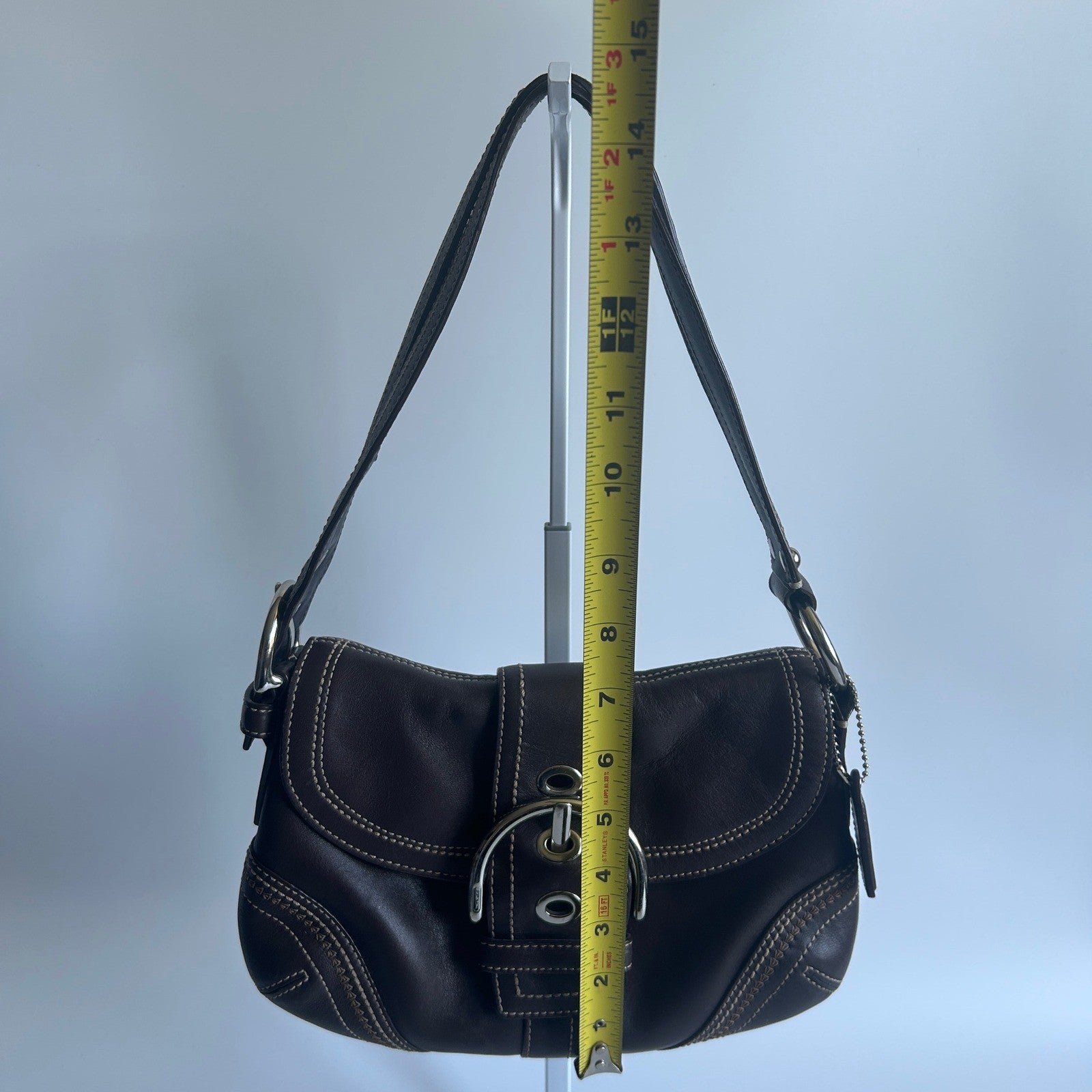Coach Soho Chocolate Brown Pebbled Leather Shoulder Bag Excellent