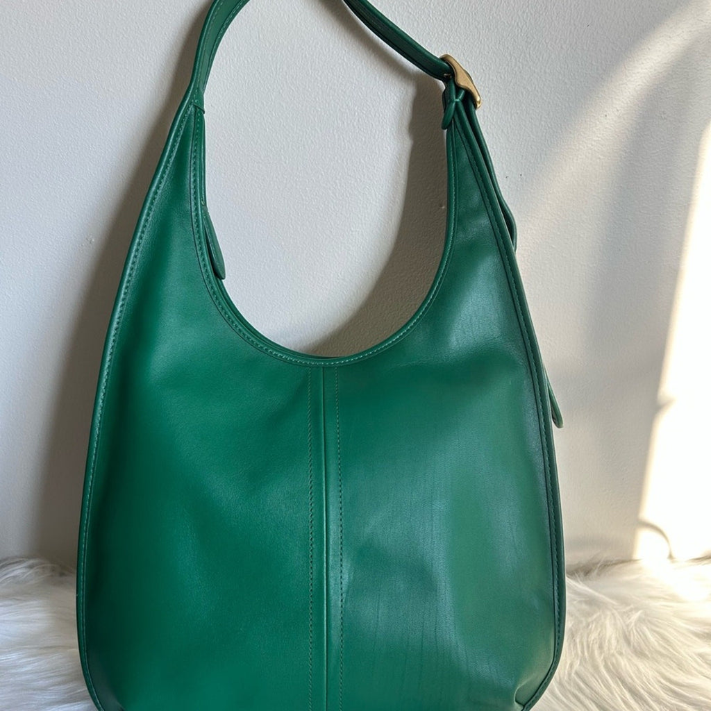 Coach Ergo Green Glovetanned Leather Hobo Shoulder Bag Excellent