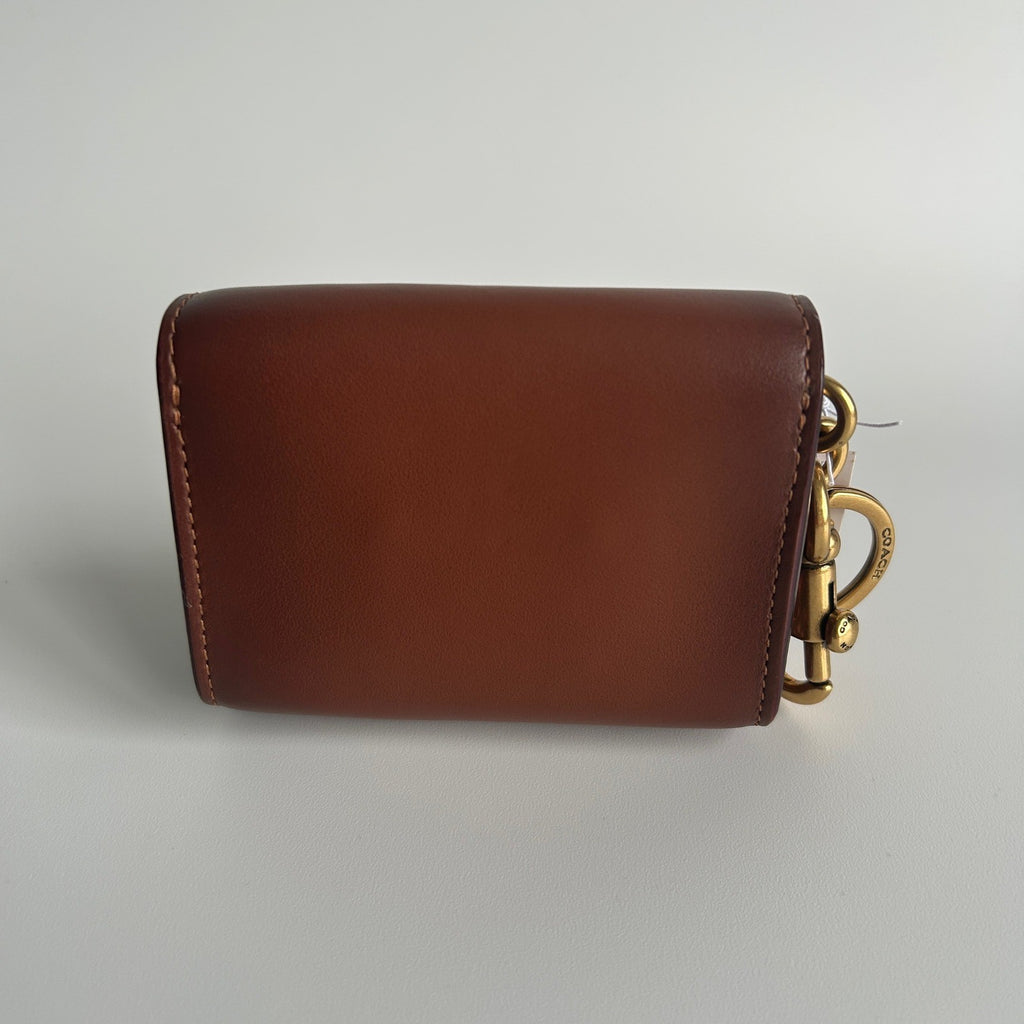 Coach Parker Bag Charm Brown Multi Leather Tea Rose 1636 NWT