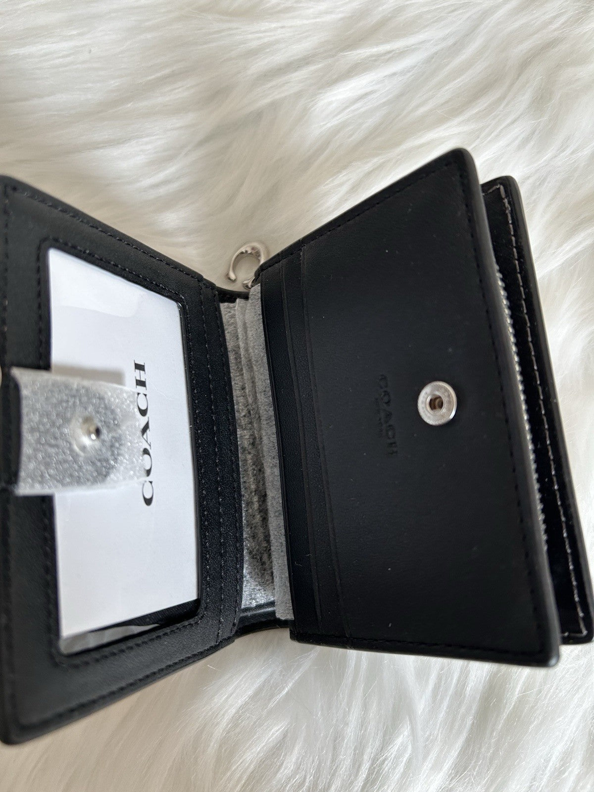 NWOT Coach Snap Wallet In Signature Canvas With Rose Print