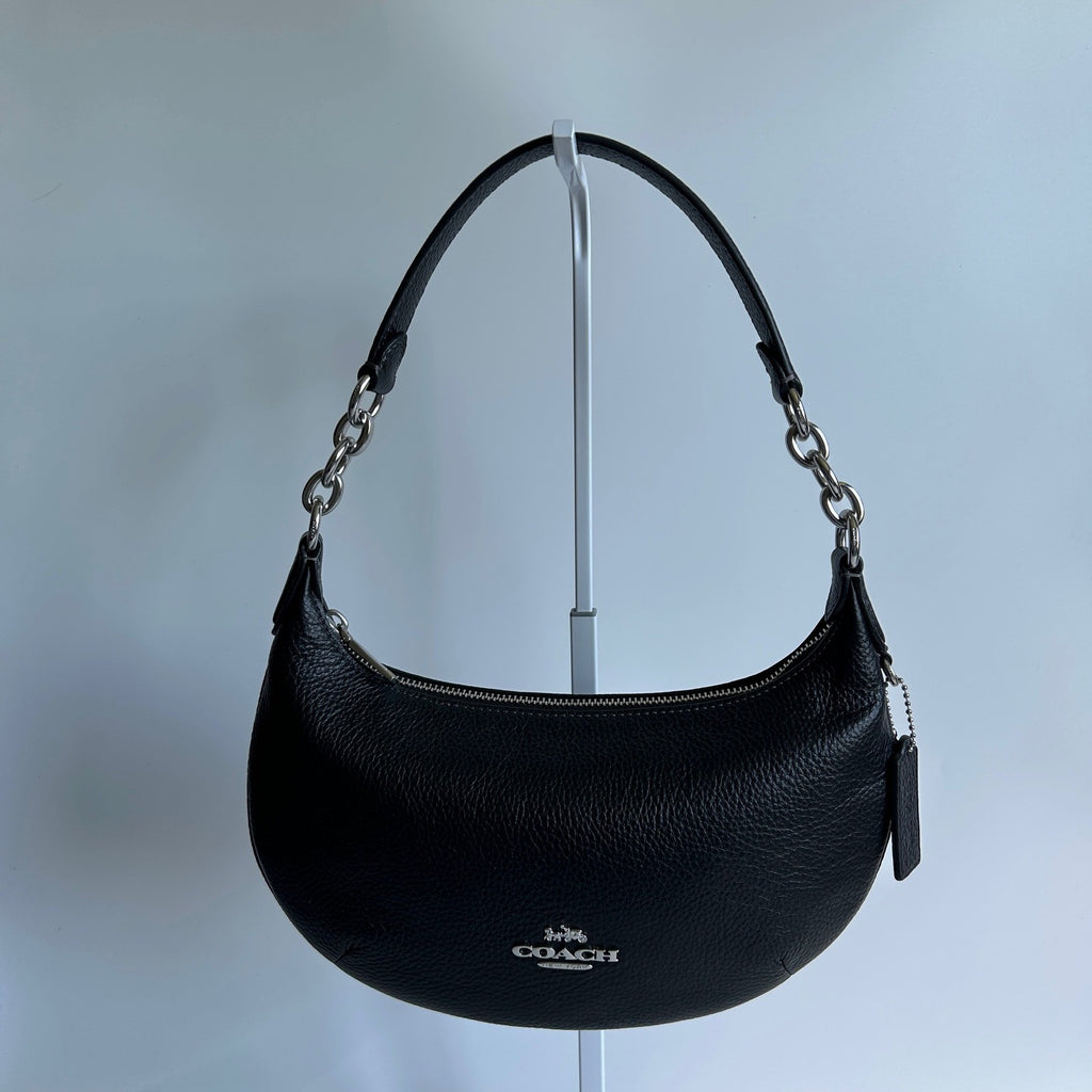 Coach Payton Hobo Black Pebbled Leather Shoulder Bag CE619 Excellent