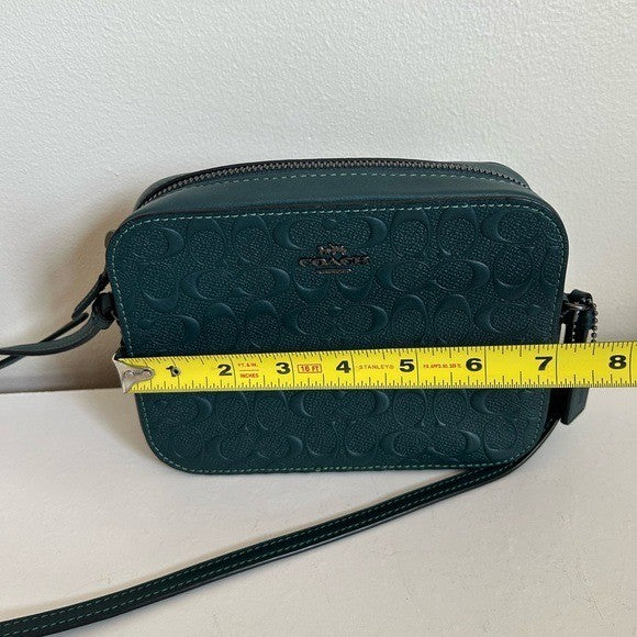 Coach Jamie Camera Bag Dark Green Signature Leather Crossbody Excellent
