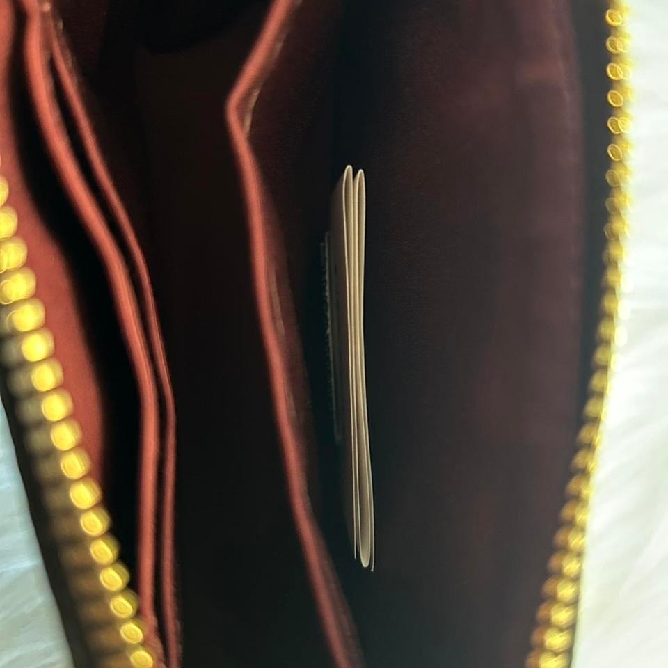 Coach Nolita 19 Brown Red Signature Canvas Leather Wristlet NEW