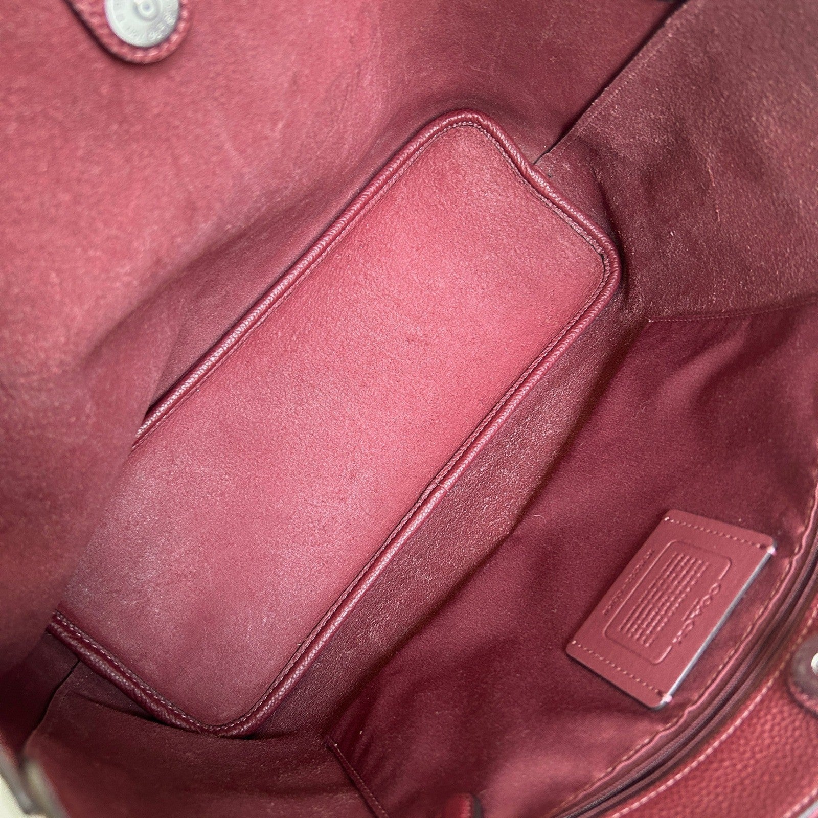 Coach Cameron Burgundy Pebbled Leather Tote Bag CC050 Excellent
