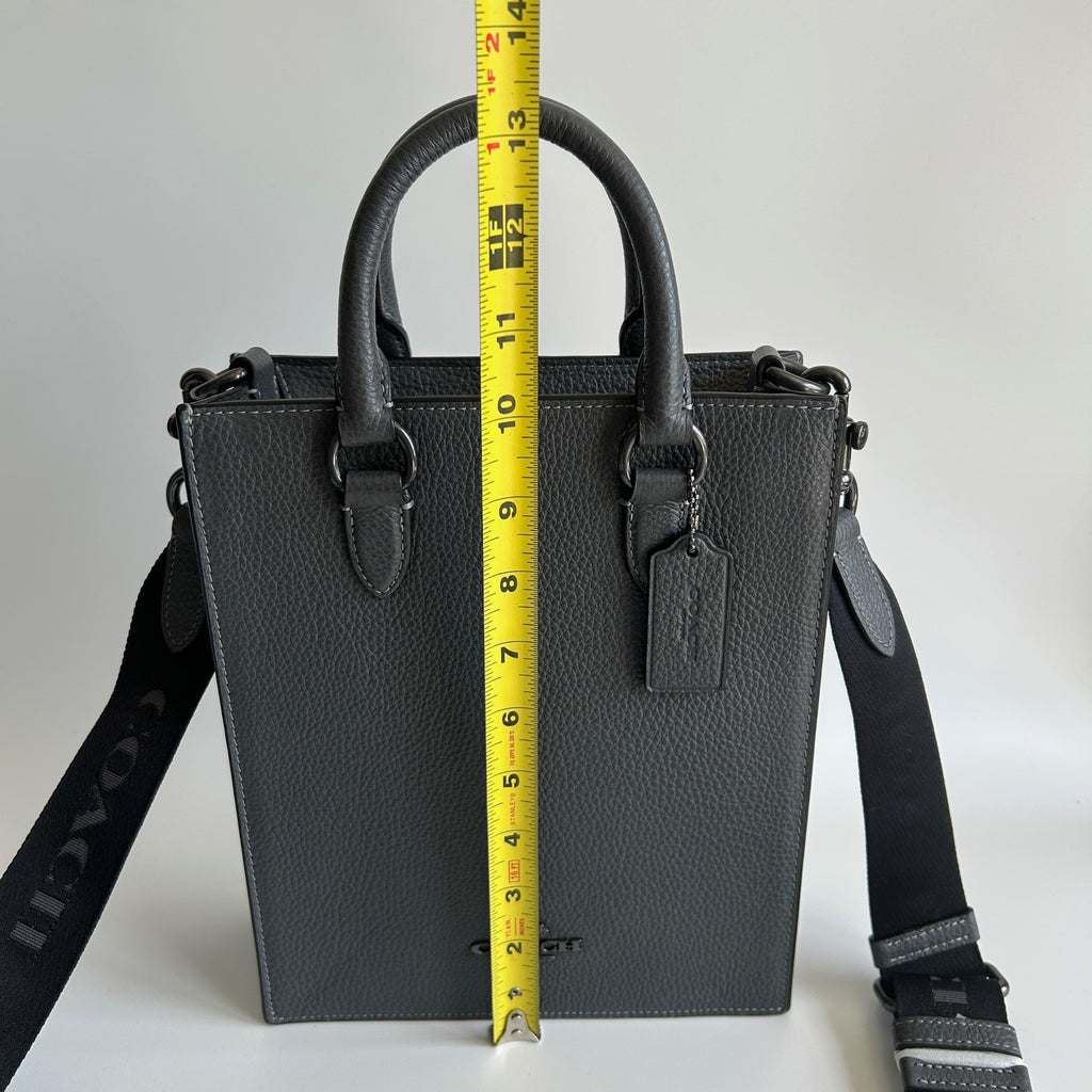 Coach Dylan Tote Graphite Grey Pebbled Leather Crossbody Bag NEW