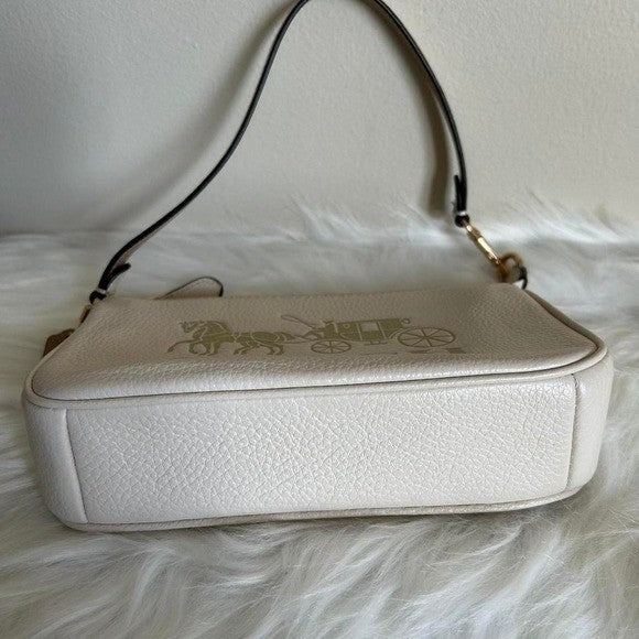 Coach Nolita 19 Chalk White Pebbled Leather Shoulder Bag Excellent